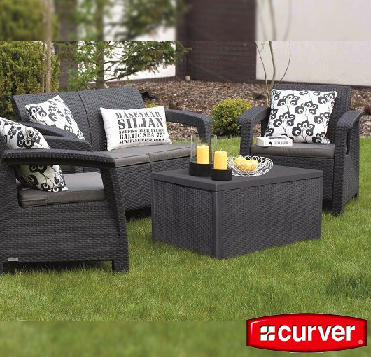 Baštenska garnitura Corfu box set grafithladno siva Olimp Sport