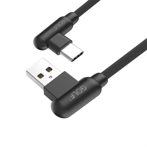 USB kabl tip C 1m 90° GOLF GC-45T crni