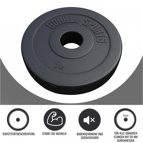 Set plastičnih olimpijskih tegova 10 kg (2 x 5 kg)