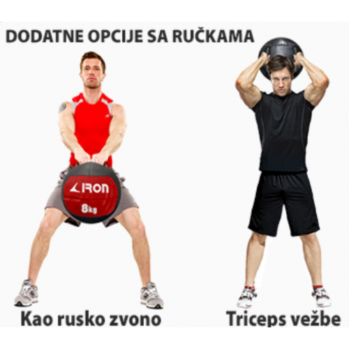 Wall Ball lopta za bacanje 9 kg sa ručkama 