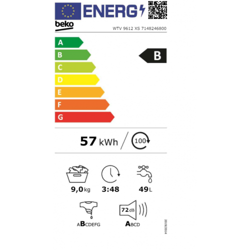 Mašina za pranje veša BEKO WTV 9612 XS ProSmart