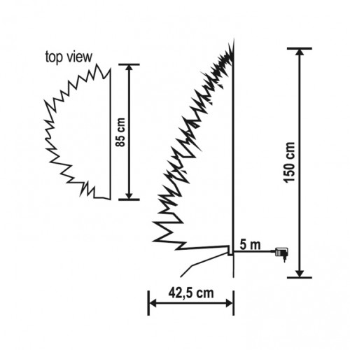 Nazidna veštačka jelka 150cm sa osvetljenjem KMF7/150