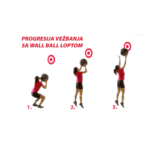 Wall Ball lopta za bacanje 4 kg sa ručkama 