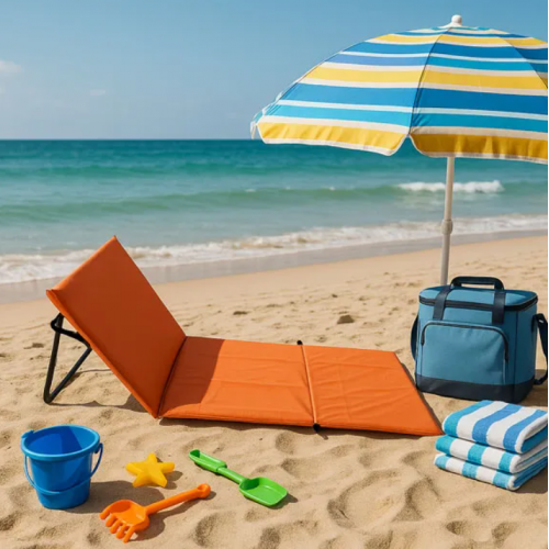 Ležaljka sklopiva za plažu 150x52cm Narandžasta
