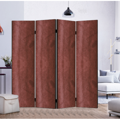 Paravan Amsterdam pliš 4 krila 260x175cm crvena 