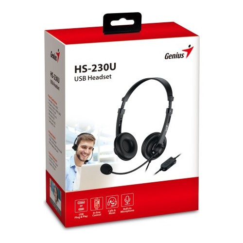Genius HS-230U Black, USB-C, slusalice sa micr.