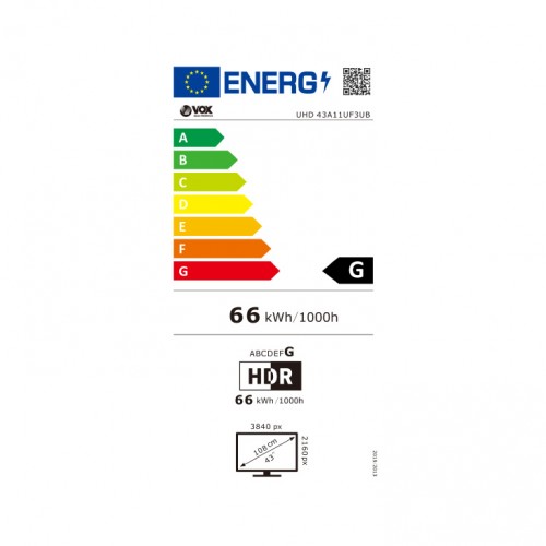 Televizir Vox 43A11UF3UB 4K Ultra HD 