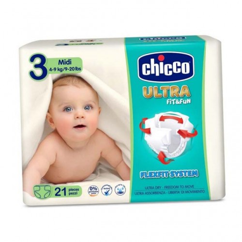 Pelene za bebe Chicco ULTRA Midi 21x10 4-9kg, 21kom
