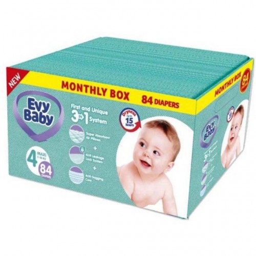 Pelene za bebe Evy baby Box 4 Maxi 7 - 18kg, 84kom, 3u1