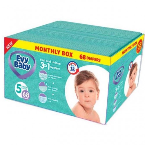 Pelene za bebe Evy baby Box 5 Junior 11 - 25kg, 68kom, 3u1