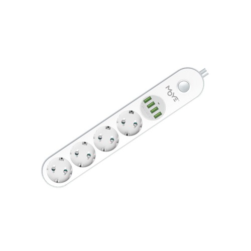 Voltaic Power Strip 16A/4000W/4USB/4 sockets