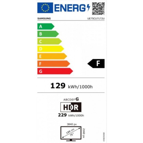 Televizor SAMSUNG UE75CU7172UXXH/LED/75"/UHD/smart/Tizen/crna