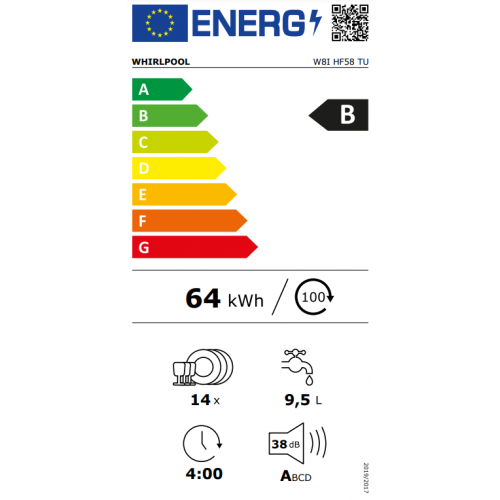 Ugradna mašina za sudove -60cm WHIRLPOOL W8I HF58 TU 