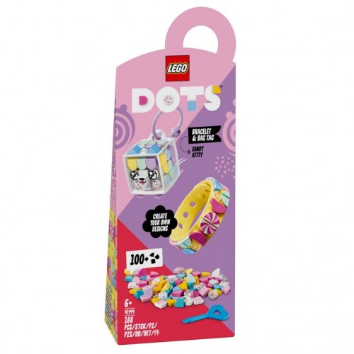 Lego kocke - Narukvica i privezak za torbu - Maca Bombonica