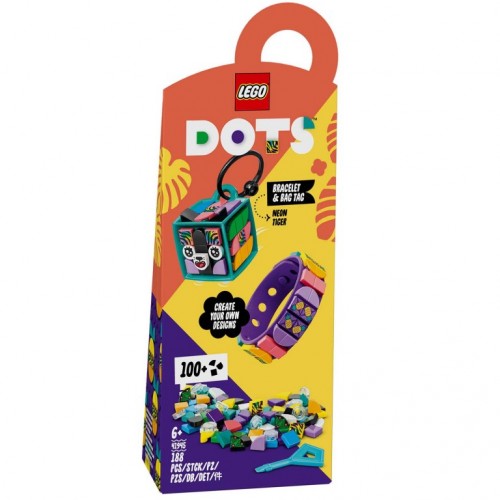 Lego kocke - Narukvica i privezak za torbu - Neon tigar