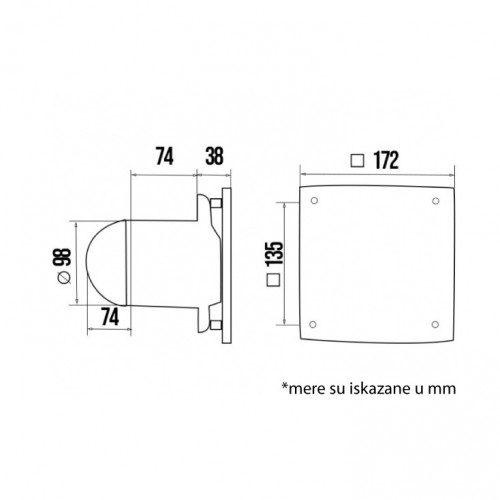 Izduvni ventilator 100mm QUADRO4