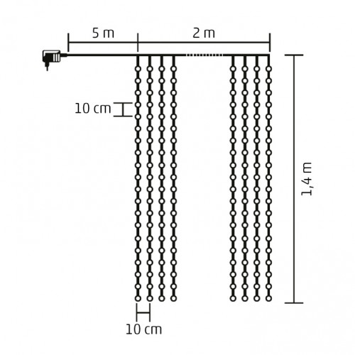 Svetleći niz sa 294 toplo bele LED diode KIN294C/WW