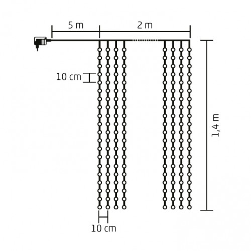 Svetleći niz sa 294 hladno bele LED diode KIN294C/WH