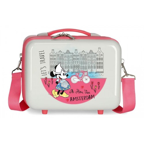 Beauty case ABS Minnie around the world pink