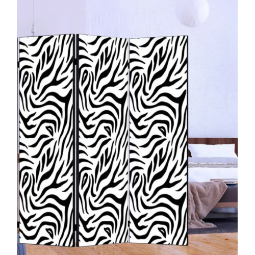 Paravan Zebra crno beli 3 Krila 
