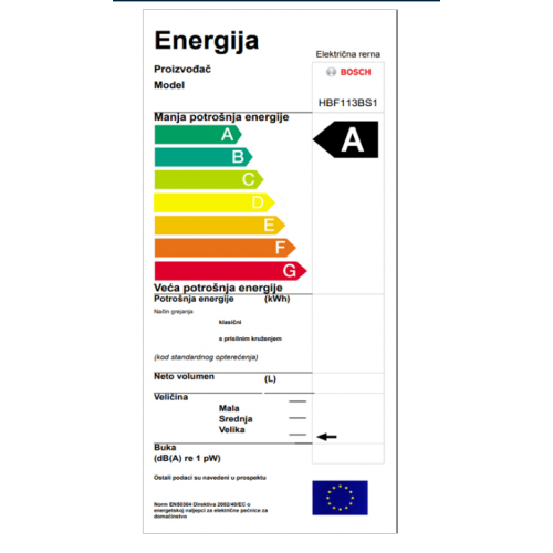 BOSCH Ugradna rerna HBF113BS1