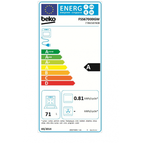 Električni šporet FSS 67000 GW