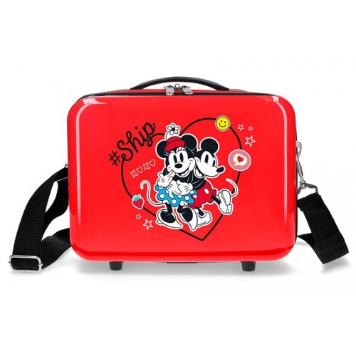 Beauty case ABS Minnie & Mickey always be kind crveni