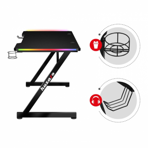 Huzaro Gaming sto Hero 2.5 RGB 120x60cm crna