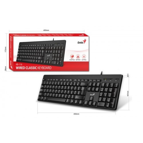 Genius KB-116, BLK, SER