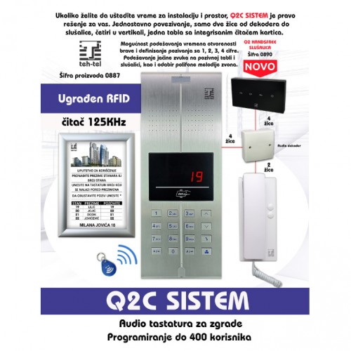 Spoljna jedinica Q2C audio interfon 887