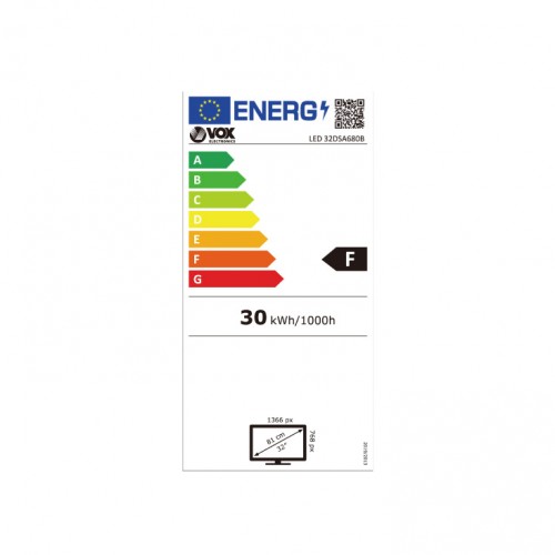 VOX TV 32" VOX-32DSA680B