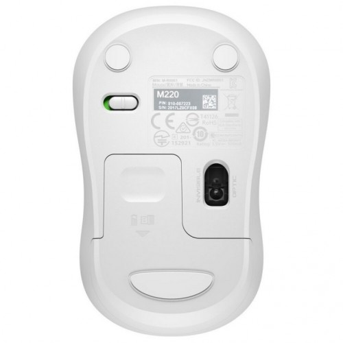 Logitech M220 Silent Mouse for Wireless, Noiseless Productivity, White