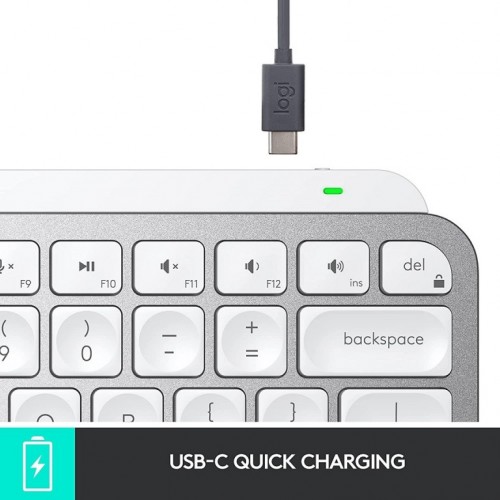 Logitech MX Keys Mini Wireless Illuminated Keyboard - Pale grey - US
