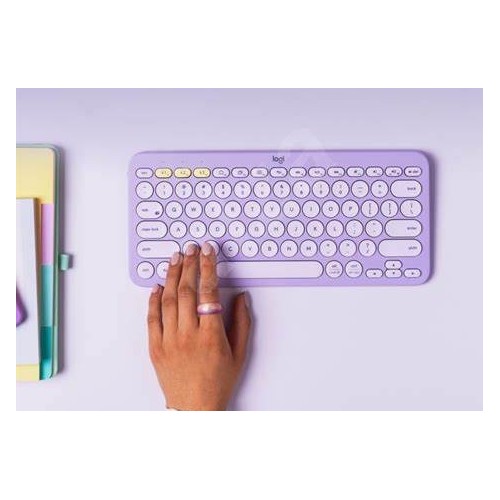 Logitech K380 Multi-Device Bluetooth Keyboard, Lavander Lemonade