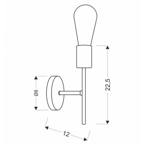 Crespilo Zidna Lampa Crna 1x40 E27