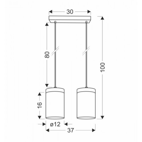 Wels Visilica Crna + Drvo 2x40W E27