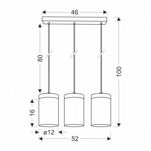Wels Visilica Crna + Drvo 3x40W E27
