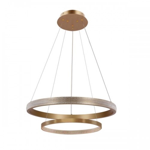 Hashim Visilica 60+40cm Zlatna 22W+34W LED Prozirni Kristali