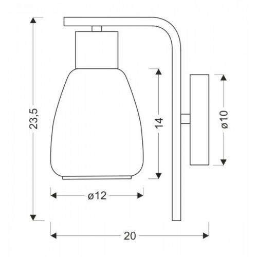 Moldo Zidna Lampa Amber 1x40W E27
