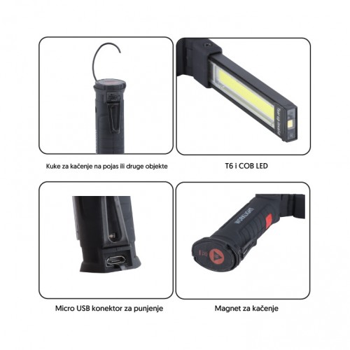 Punjiva LED baterijska lampa 3W Led