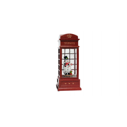 Novogodišnji ukras telefonska govornica  crvene boje 25 cm