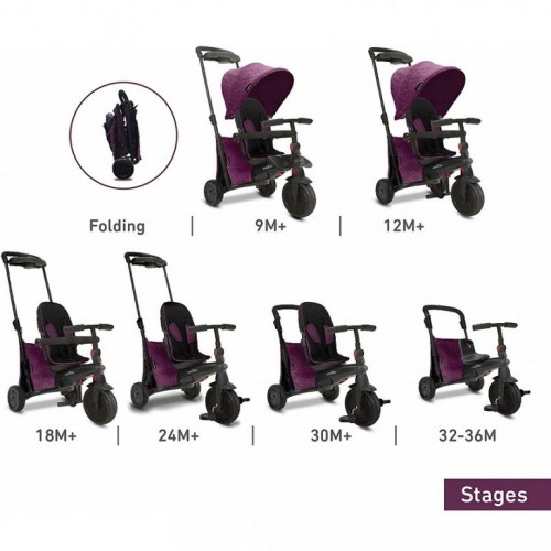 Dečiji tricikl smart trike folding 500 9M+ Melange Purple