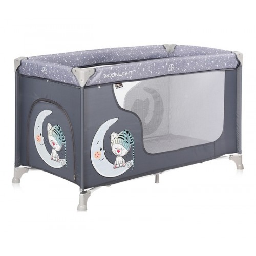 Prenosivi Krevet Lorelli Moonlight 1 Nivo - Grey Cute Moon