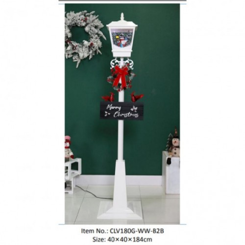 Monti, ulična snežna lampa, bela, 180cm