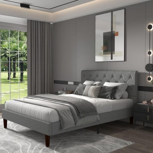 Versaj Bračni Krevet 216X164X108 cm - Sivi + Madison Dušek za Bračni krevet 160x200 cm