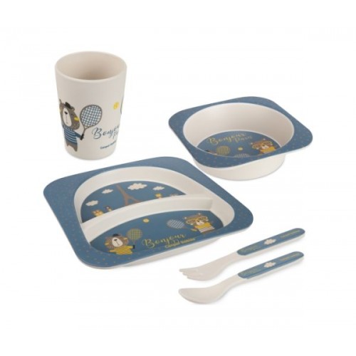 Canpol babies set za hranjenje 5 delova 9/227  bonjour paris navy blue