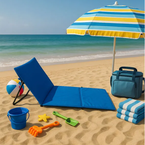 Ležaljka sklopiva za plažu 150x52cm plava 