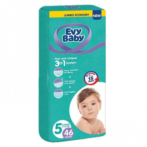 Pelene za bebe Evy baby Jumbo  5 junior 12-25KG 4kom 3 U 1