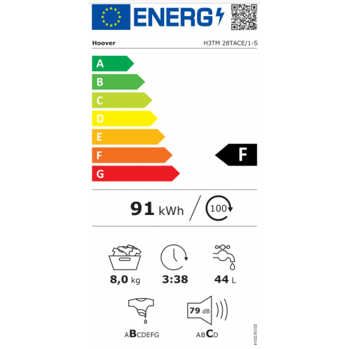 Mašina za pranje veša sa gornjim punjenjem HOOVER H3TM 28TACE/1-S