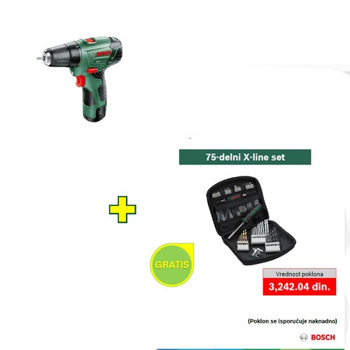 Akumulatorska bušilica-odvrtač Bosch EasyDrill 12-2 + poklon